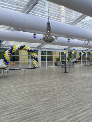 Corporate Event Balloon Arch and Centrepieces