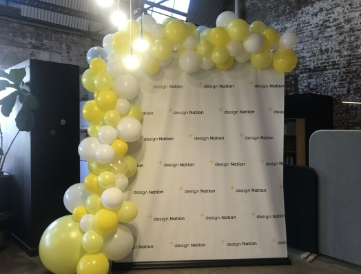 corporate event balloon arch